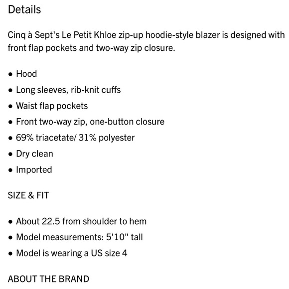 Cinq a Sept Le Petit Khloe Zip-UpBlazer in Taupe and Ivory - Picture 8 of 8